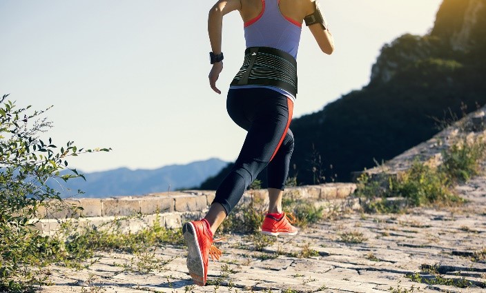 A female jogger running